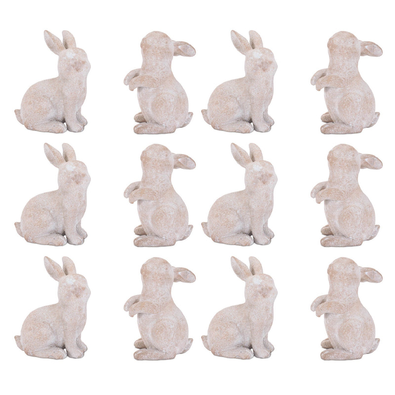 Melrose Distressed Mini Bunny Figurine (Set of 12)