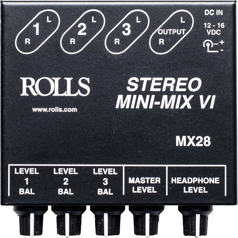 Rolls Stereo MINI-MIX VI Three-Channel True Stereo Line Mixer - MX28