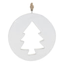 Melrose White Wood Pine Tree Cut-Out Ornament (Set of 12)