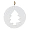 Melrose White Wood Pine Tree Cut-Out Ornament (Set of 12)