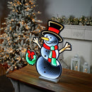 Melrose Snowman and Wreath Ekkolight 23.5"H