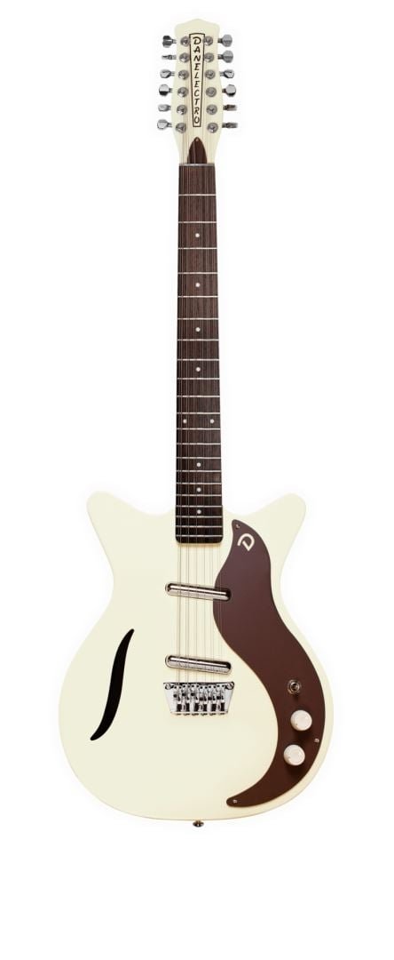Danelectro ’59 Vintage 12‑String Electric Guitar – White w/ Black Pickguard