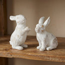 Melrose White Washed Rabbit Figurine (Set of 2)