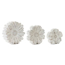 Melrose White Washed Stone Flower Decor (Set of 3) Multicolor Home Accent