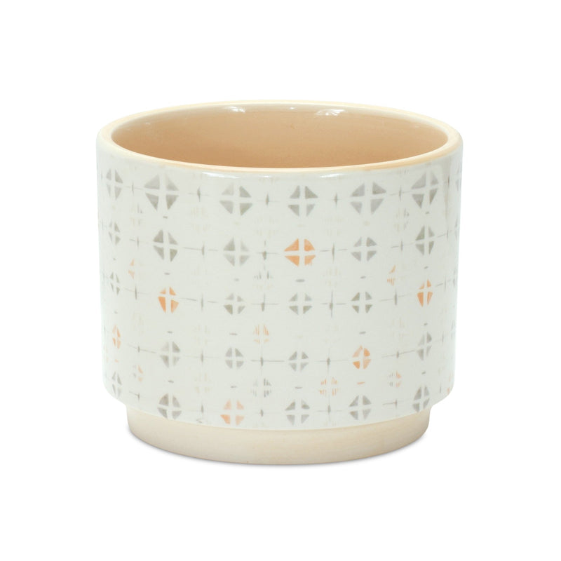 Melrose Blush Patterned Stacking Pot Set of 3 Planter, Dolomite