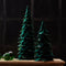 Melrose Green Beaded Leaf Pine Tree (Set of 2)