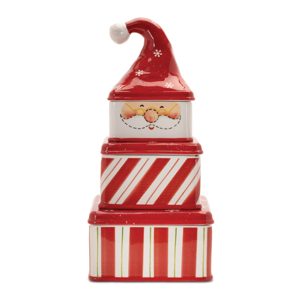 Melrose Ceramic Stacking Santa Character (Set of 3)