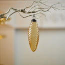 Melrose Amber Glass Pine Cone Ornaments – Set of 12