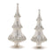 Melrose Silver Beaded Glass Holiday Tree (Set of 2)