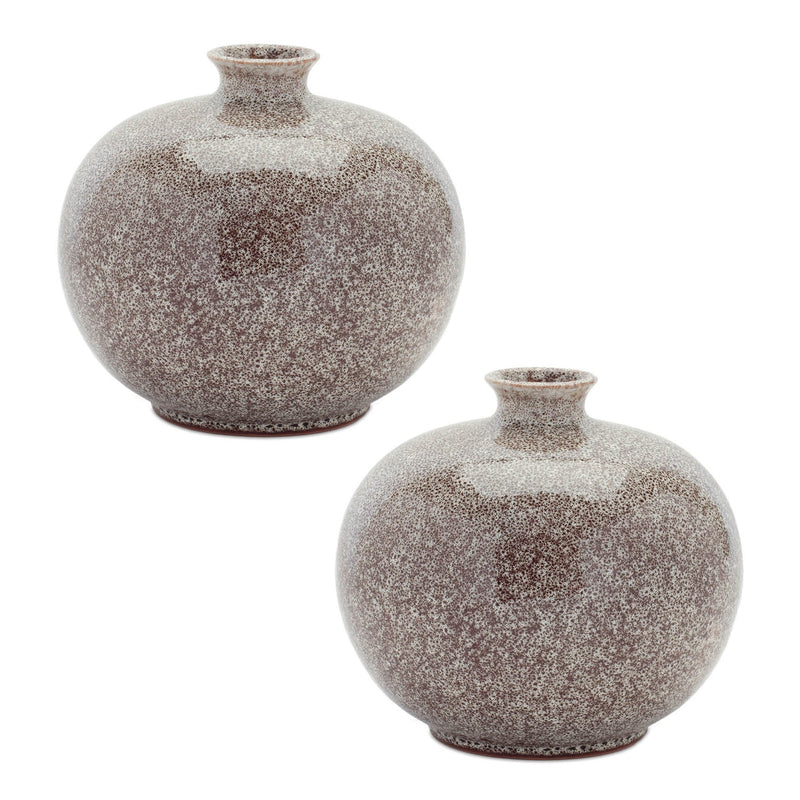 Melrose Speckled Ceramic Bottle Vase (Set of 2)