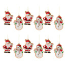 Melrose Glass Santa and Snowman Cookie Ornament (Set of 12)
