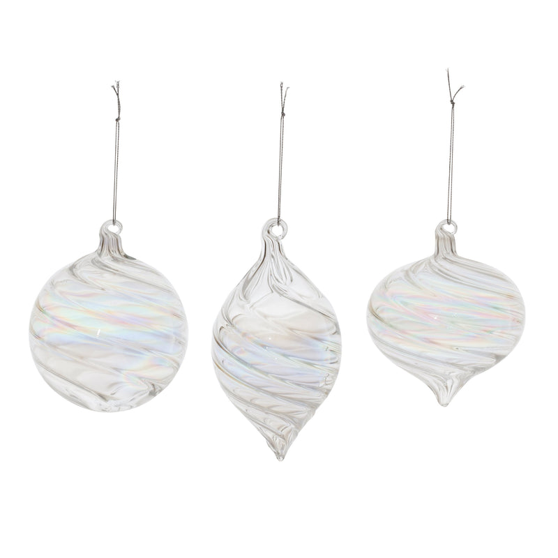 Melrose Iridescent Swirl Glass Ornament (Set of 6)