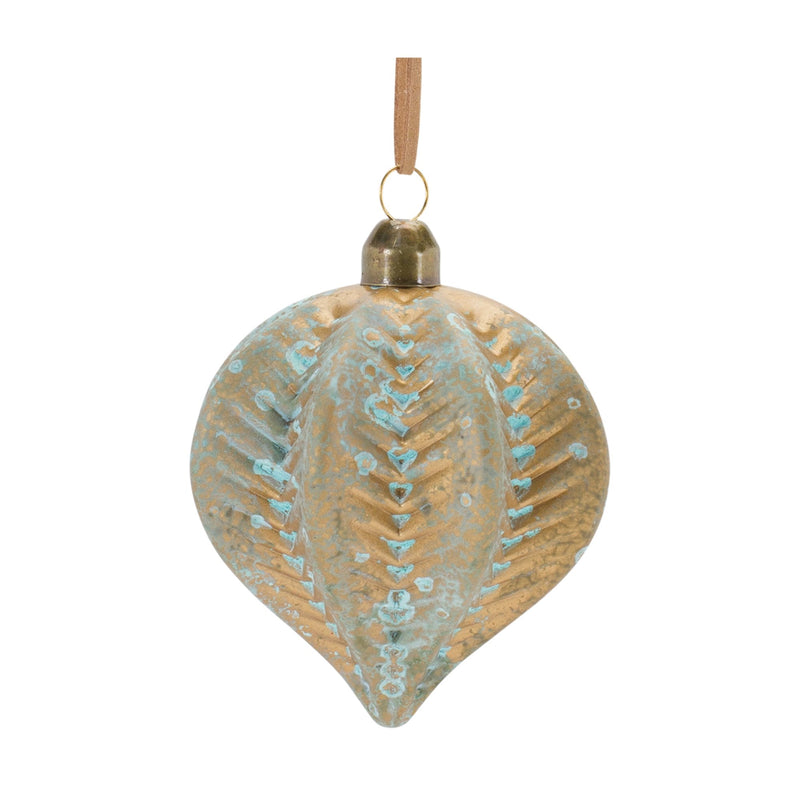 Melrose Distressed Ribbed Glass Ornament (Set of 12)