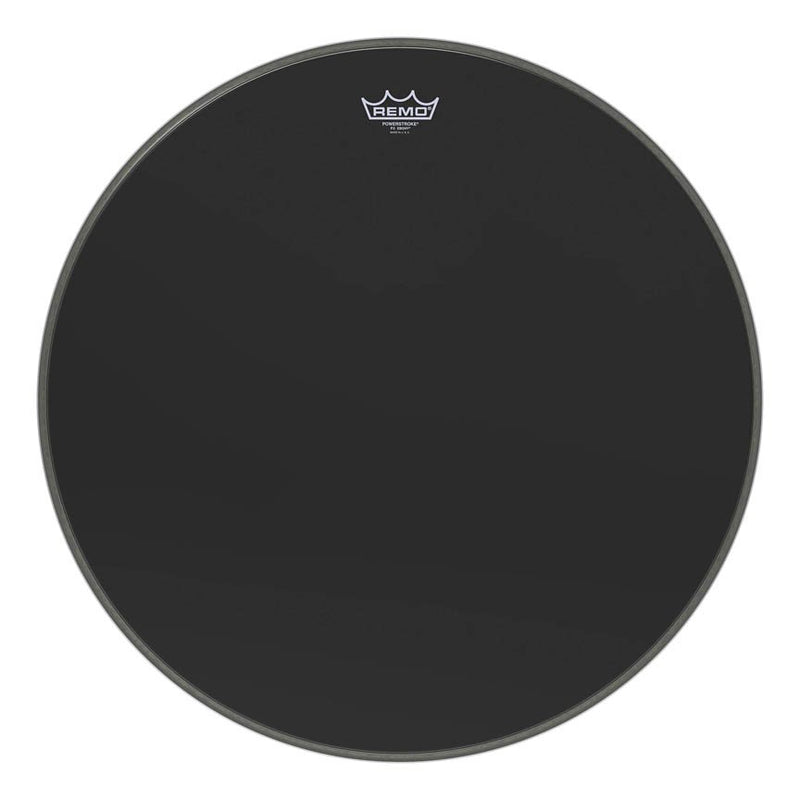 Remo P3-1024-ES-DM Powerstroke 3 Ebony Bass Drumhead, 24" with 5" Black DynamO