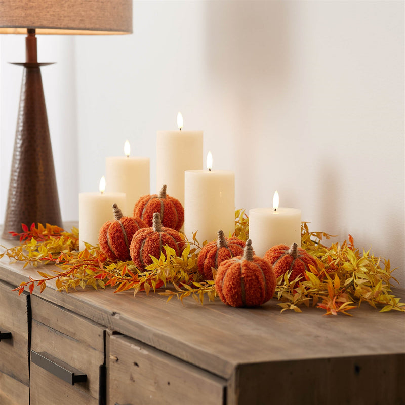 Melrose Plush Fall Pumpkin Spray (Set of 2)