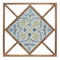 Melrose Framed Ornamental Wall Tile 14.25"SQ, Rustic, Metal