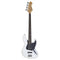Aria STB-JB/B-WH 4-String Electric Jazz Bass Guitar – White with Black Pickguard