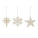 Melrose Ceramic Star and Snowflake Ornament (Set of 6)
