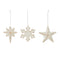 Melrose Ceramic Star and Snowflake Ornament (Set of 6)