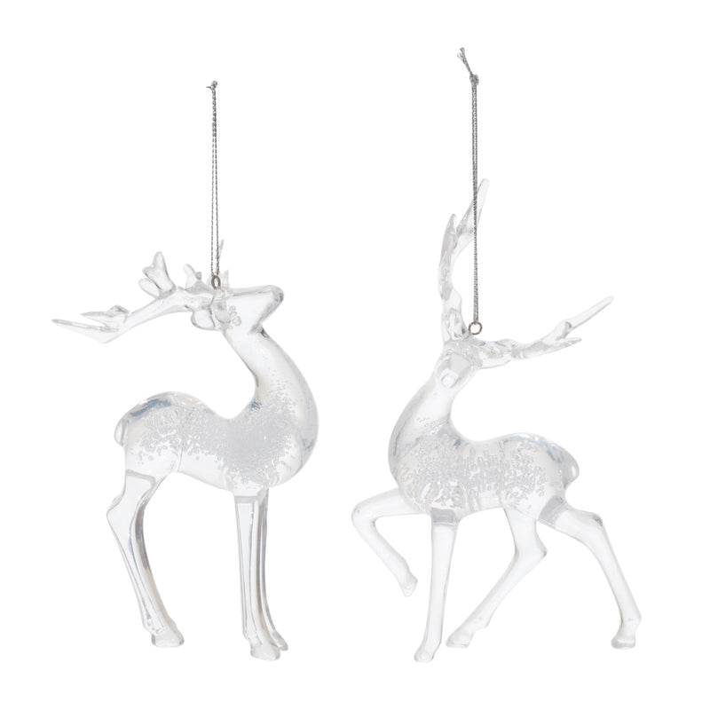 Melrose Clear Bubbled Deer Ornament (Set of 6)