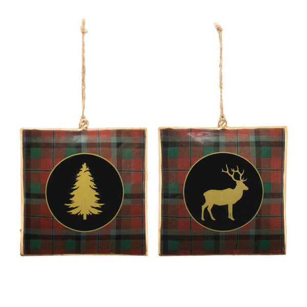 Melrose Plaid Square Ornament (Set of 6)
