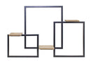 Melrose Iron Metal Wall Hanging with Wood Shelves 37"L, Modern, Wood, Metal