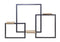 Melrose Iron Metal Wall Hanging with Wood Shelves 37"L, Modern, Wood, Metal