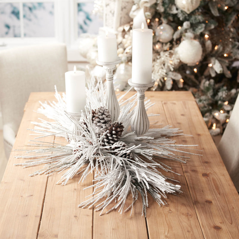 Melrose Flocked Long Neddle Pine Spray (Set of 2)