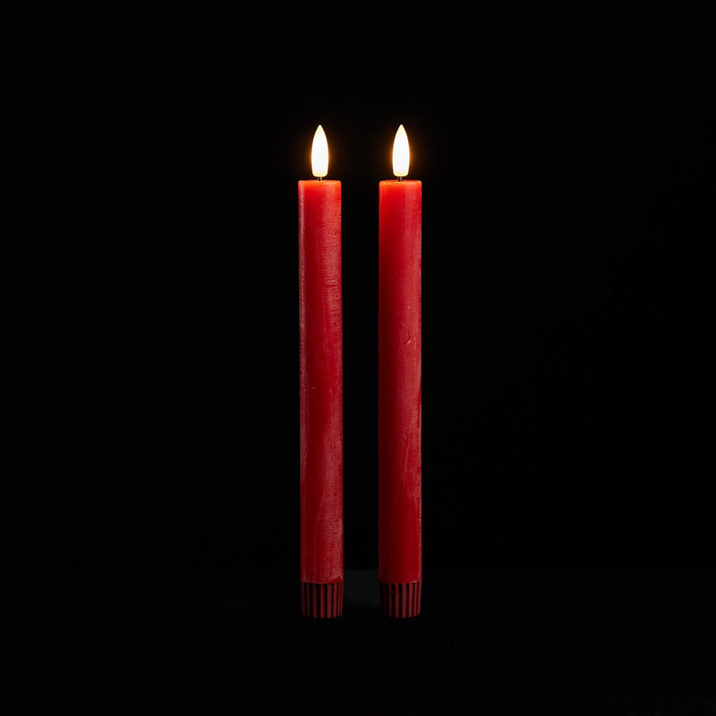 Melrose FIA Wick Red Taper Candle (Set of 2)