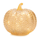 Melrose LED Mercury Glass Pumpkin Decor (Set of 3) Beige Glam & Luxury Glass LED