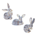 Melrose Garden Rabbit Figurine (Set of 3) Brown Decor Home Accent