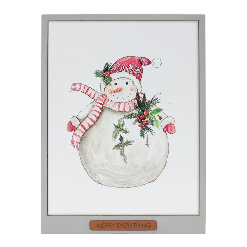 Melrose Framed Santa and Snowman Wall Art (Set of 2)