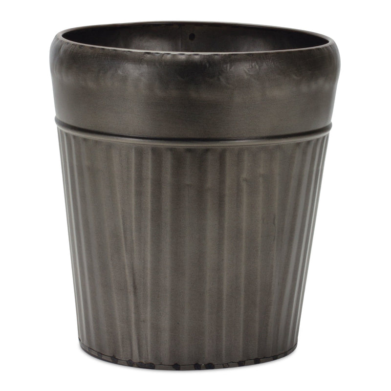 Melrose Pewter Metal Planter with Tapered Design Set of 3 Planter