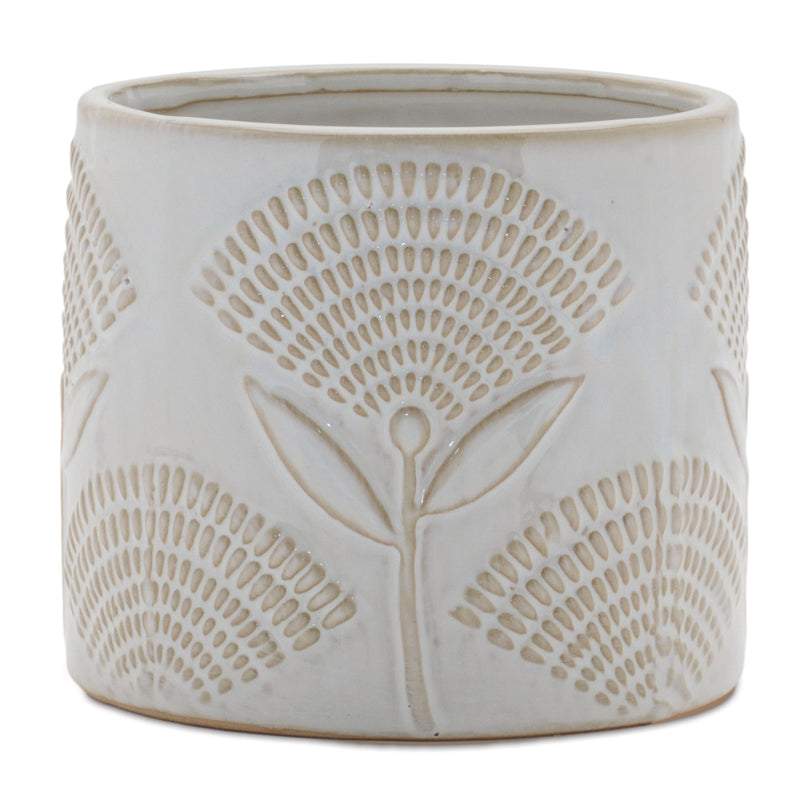 Melrose Porcelain Floral Patterned Planter Set of 2 Planter, Porcelain