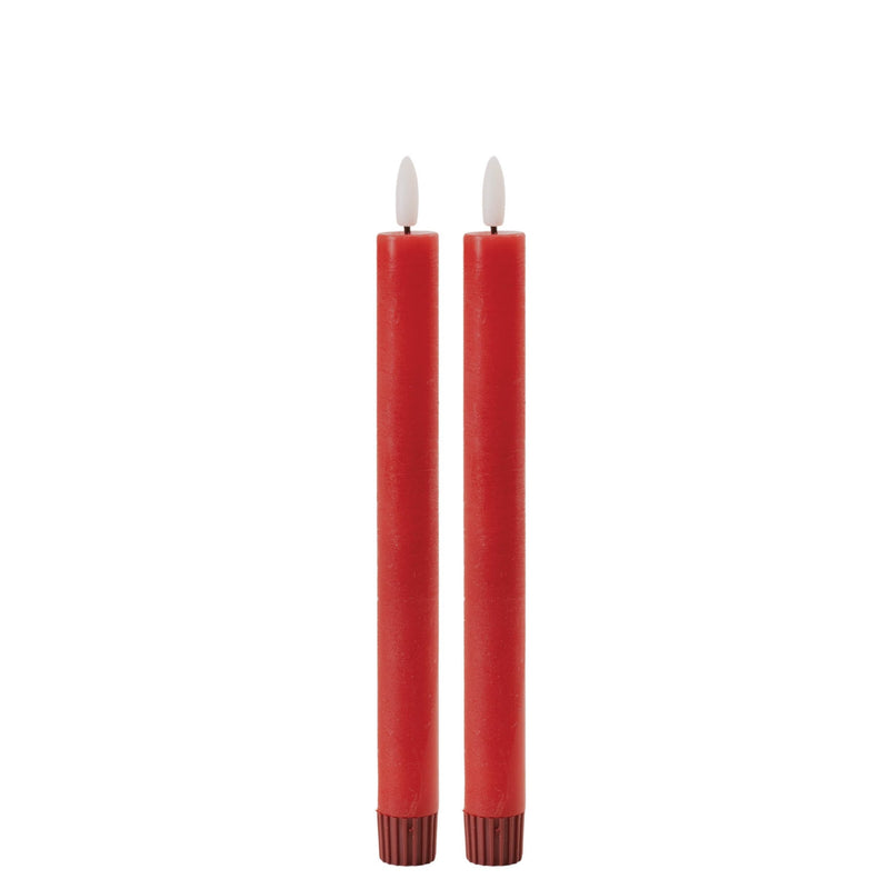 Melrose FIA Wick Red Taper Candle (Set of 2)