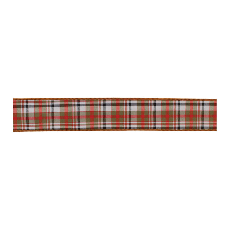 Melrose Burnt Orange Polyester Wired Ribbon (Set of 2)