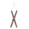 Melrose Wood Ski Ornament (Set of 2)