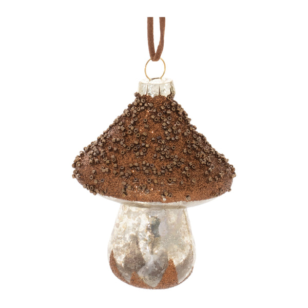 Melrose Beaded Glass Mushroom Ornament (Set of 6)