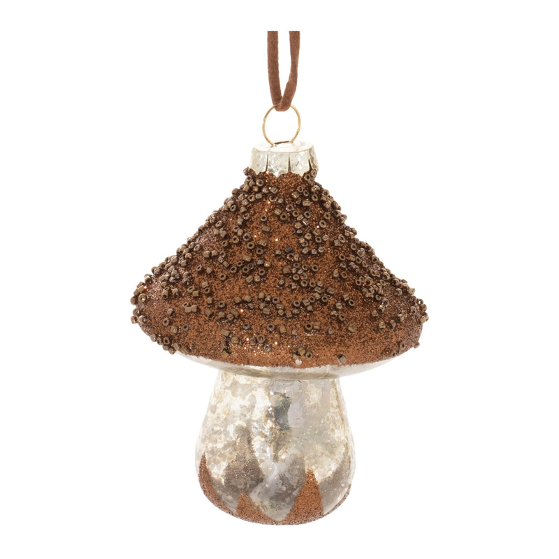 Melrose Beaded Glass Mushroom Ornament (Set of 6)