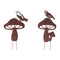 Melrose Metal Bird and Mushroom Garden Stake (Set of 2)