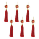Melrose Holiday Jewel Tassle Ornament (Set of 6)