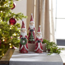 Melrose Distressed Wood Design Santa Figruine (Set of 3)