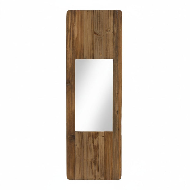 Melrose Rustic Wooden Wall Mirror 29"H, Rustic, Wood