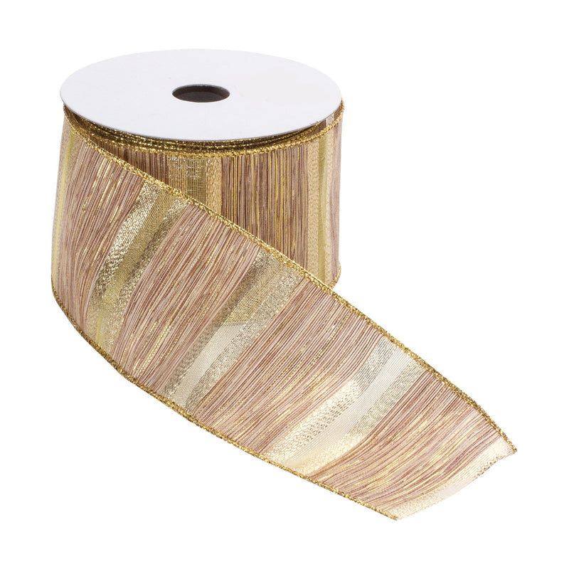 Melrose Beige Striped Ribbon (Set of 3)
