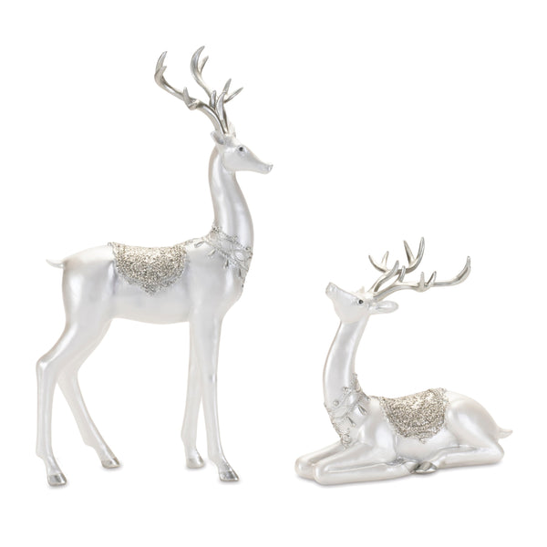 Melrose Modern Holiday Reindeer Figurine (Set of 2)