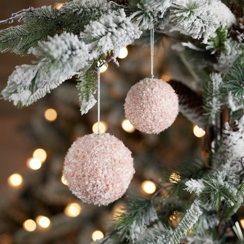 Melrose Furry Ball Ornament (Set of 4)