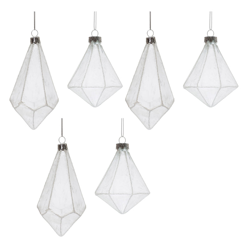 Melrose Frosted Glass Drop Ornament (Set of 6)