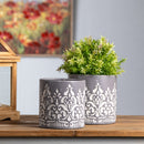 Melrose Ornate Metal Planter Set of 2 Planter