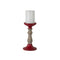 Melrose Red Candle Holder with Wood Accent (Set of 3)