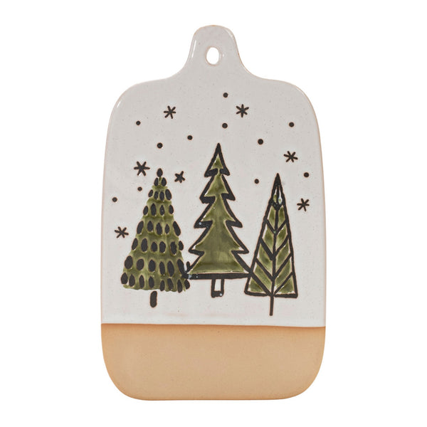 Melrose Ceramic Pine Tree Cutting Board Tray (Set of 4)